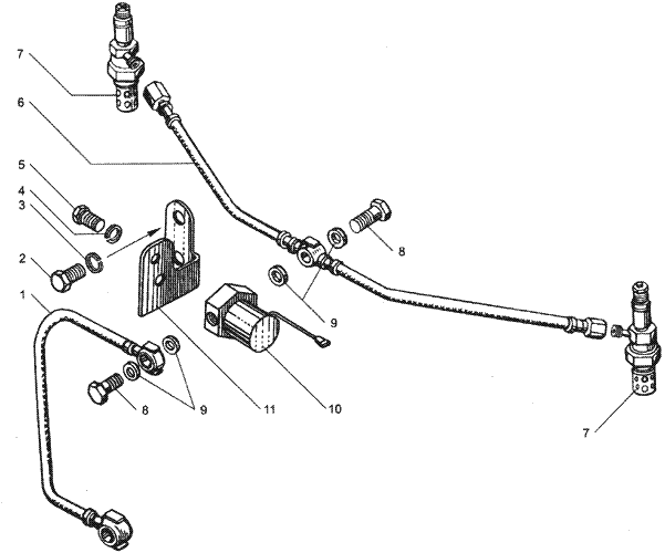 ЯМЗ 7511.10-06 Вентиляция картера, для двигателей с индивидуальными головками цилиндра