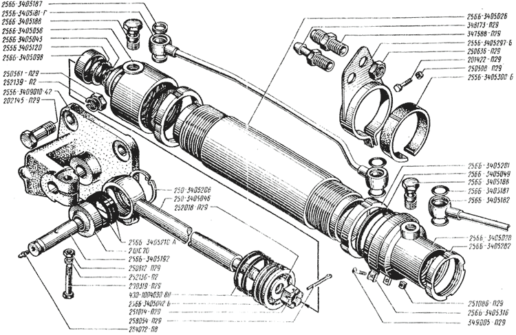 Цилиндр силовой усилителя рулевого привода КрАЗ-256