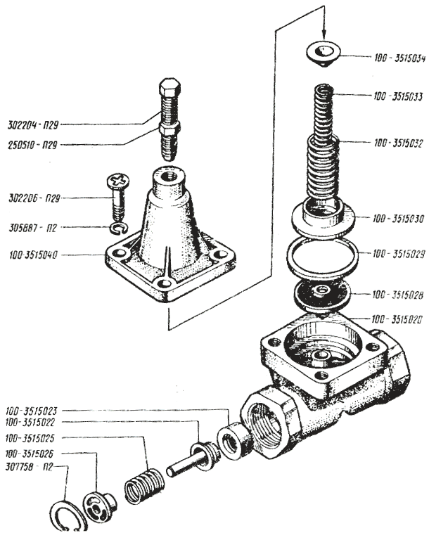 Клапан защитный одинарный КрАЗ-256
