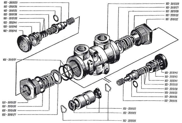 Клапан защитный двойной КрАЗ-256