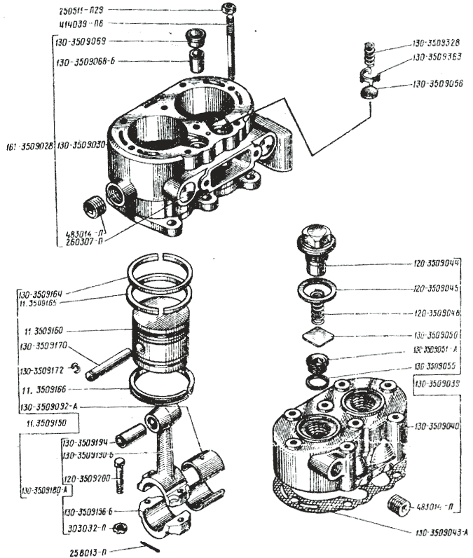 Компрессор (головка и блок цилиндров) КрАЗ-258