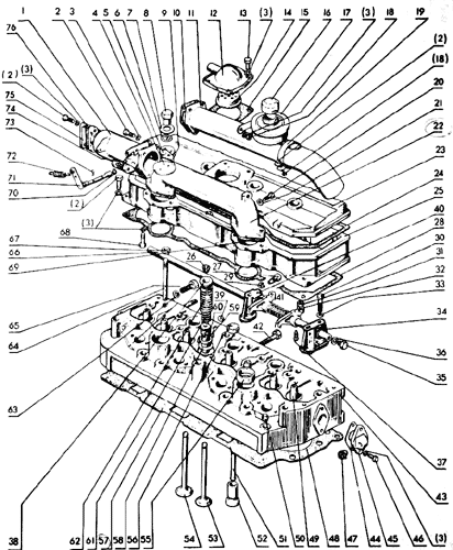 Головка цилиндров. Клапаны и толкатели клапанов Трактор МТЗ 80